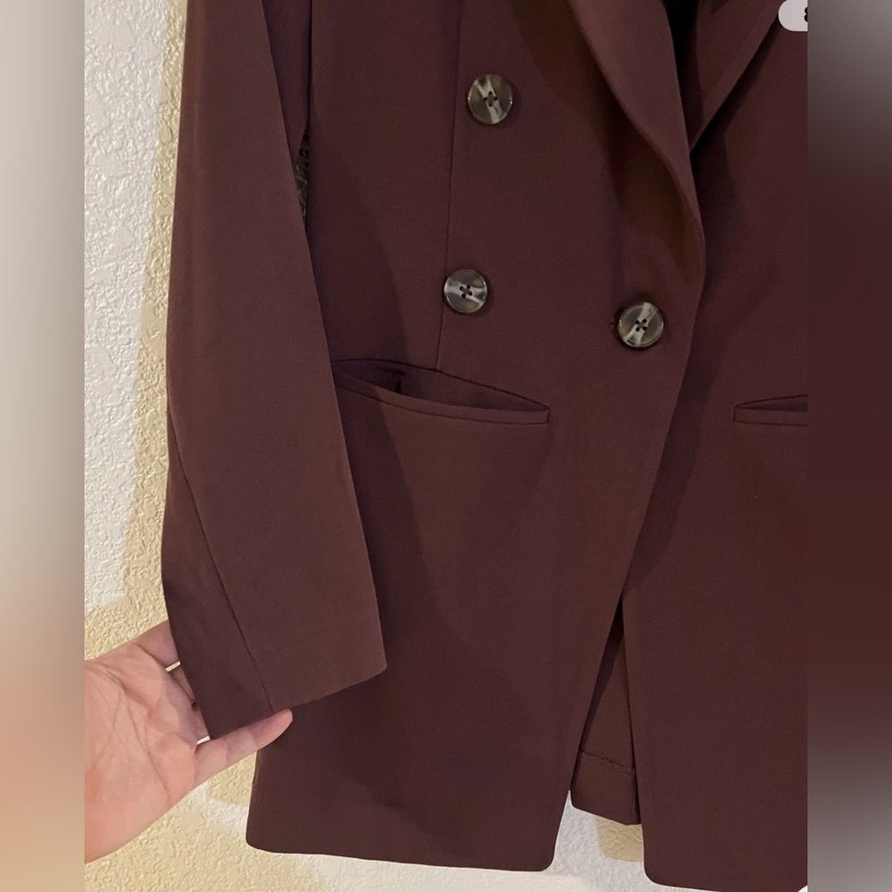 Nic + Zoe The Avenue Blazer Red Wine Color One Button Blazer Size 2 - Picture 8 of 9